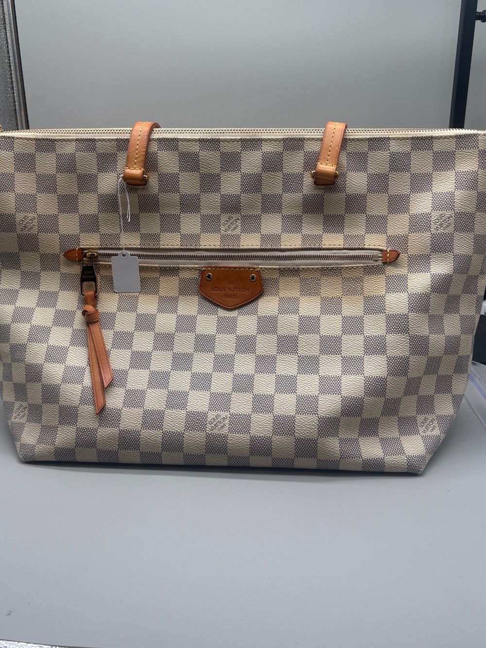 Louis Vuitton Iéna MM Damier Azur Shoulder Tote Bag